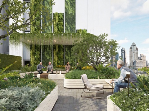 现代住宅区景观 屋顶花园 室外会客厅 庭院景观su模型