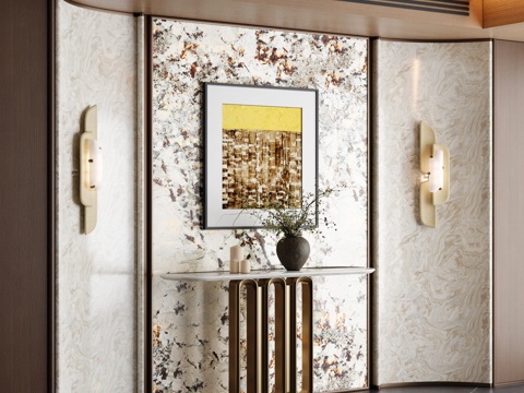  轻奢玄关 别墅玄关 过道玄关 门厅3d模型 