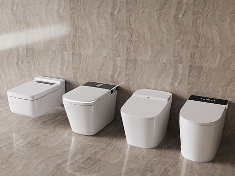 现代智能马桶 坐便器 坐厕 壁挂马桶su模型