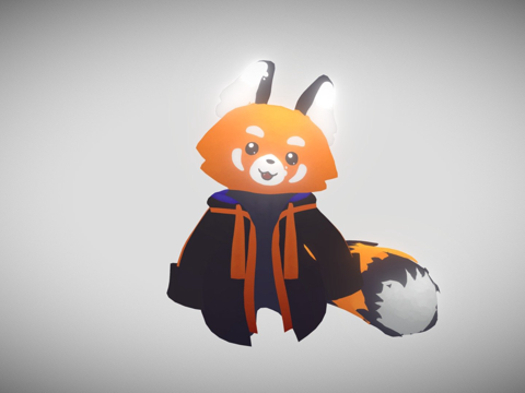 在搅拌机中制作的可爱三维小熊猫su模型