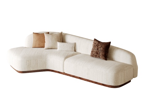  现代弧形沙发3d模型 