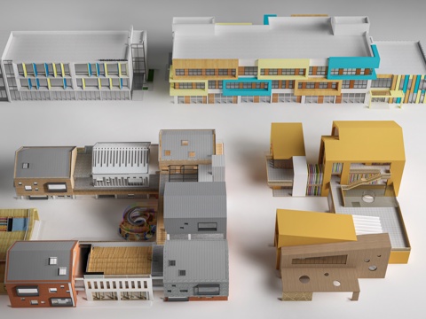 现代幼儿园建筑su模型