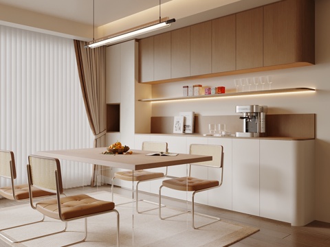 现代餐厅 餐桌椅su模型