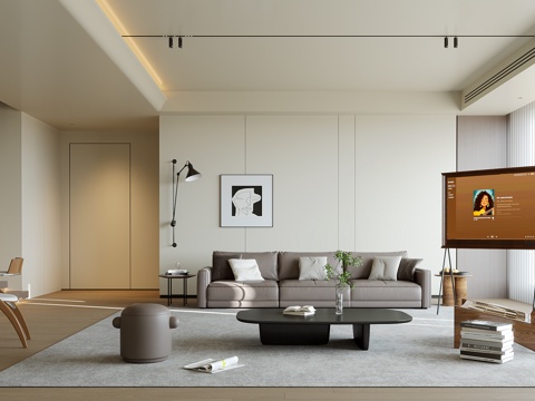  现代意式客餐厅3d模型 