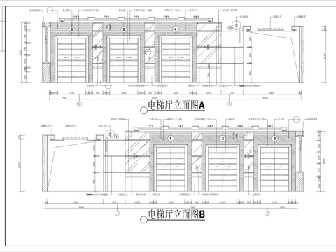  电梯厅立面图cad施工图 