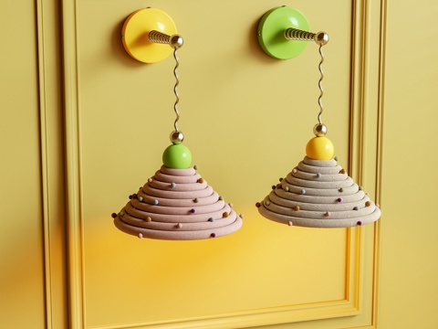 壁灯 吊灯 装饰灯 多巴胺 墙饰3d模型