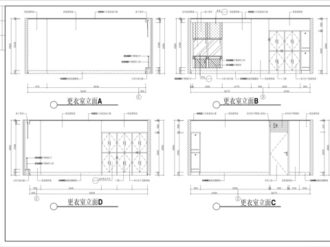  更衣室立面图cad施工图 