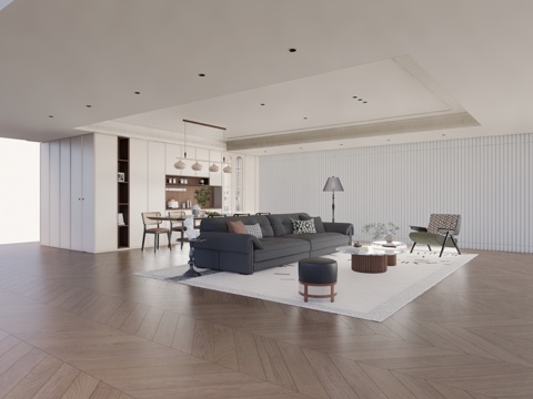 客厅 阳台 家装 餐厅 衣帽间 茶室 客餐厅su模型