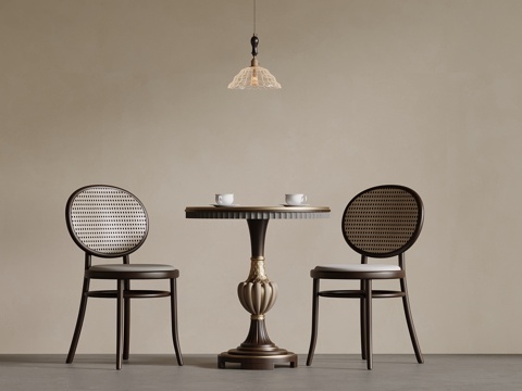 法式洽谈桌椅su模型