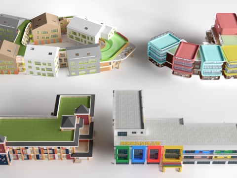 现代幼儿园建筑su模型