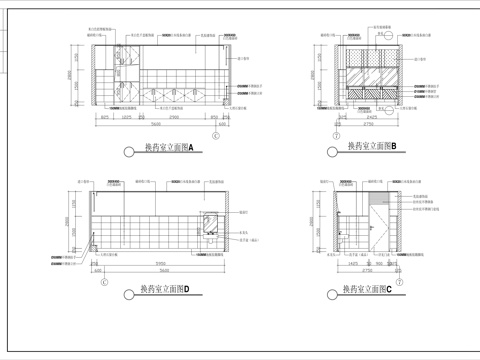  换药室立面图cad施工图 