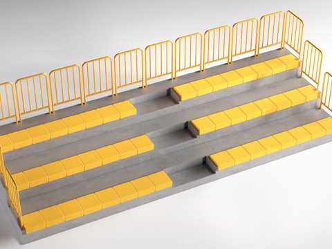 现代看台座椅 体育看台 观众席 台阶座椅su模型