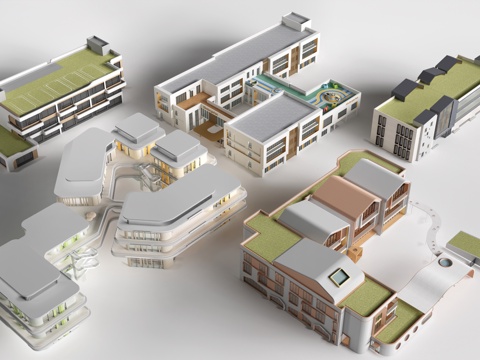 现代幼儿园建筑su模型