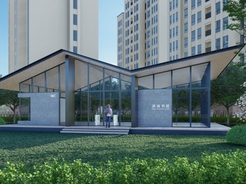 现代书屋 极简书屋 书屋 户外书屋 书吧 图书馆 阅览室su模型