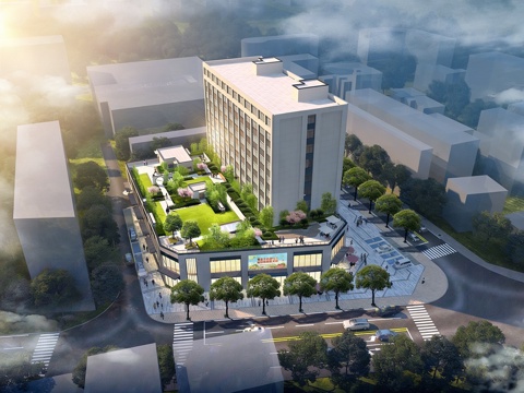  现代庭院景观 阳台花园 办公楼su模型 