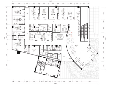  好佰年口腔牙科医院三山新城项目施工图cad施工图 