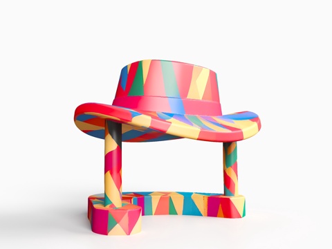 代城市小品 小品雕塑 景观廊架 户外桌椅 帽子廊架 廊架雕塑su模型