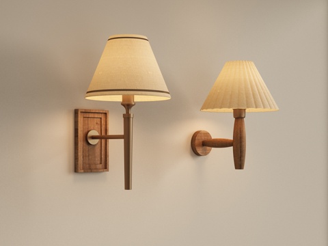  法式床头壁灯 镜前壁灯 复古壁灯 阅读壁灯 客厅壁灯su模型 