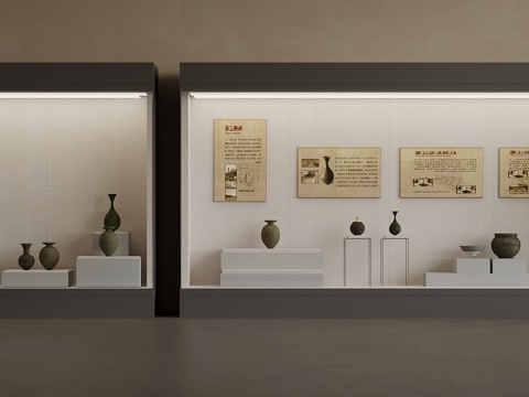 陶瓷展台 展柜su模型