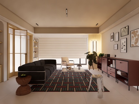 衣帽间 家装 客餐厅su模型