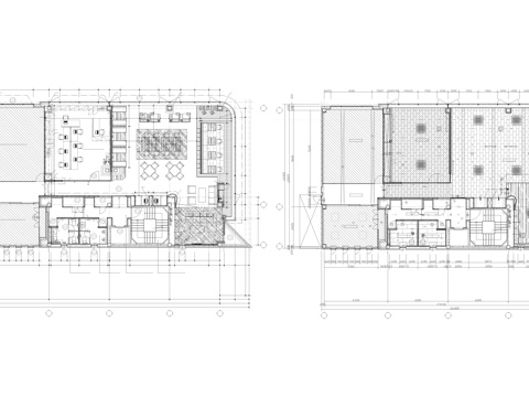 办公室平面图纸休息室洽谈室cad施工图