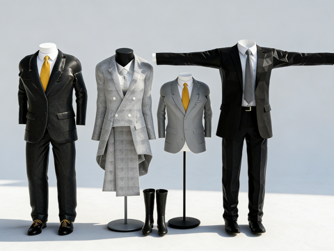 西装 女式西装套装​ 时尚商务风 正装su模型