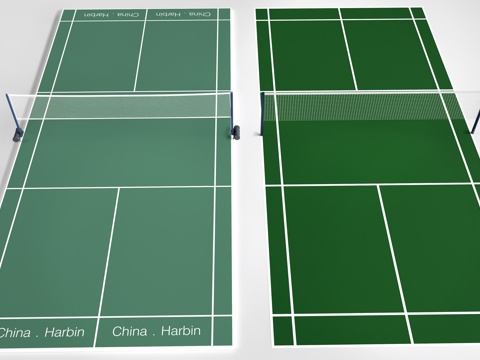 现代羽毛球场 运动场su模型