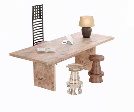 现代书桌椅 书椅su模型