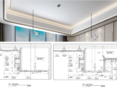  天花节点 天花吊顶   卧室吊顶  石膏板吊顶cad施工图cad施工图 