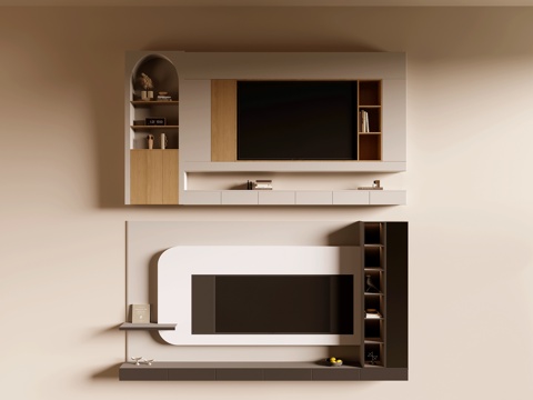 电视背景墙su模型