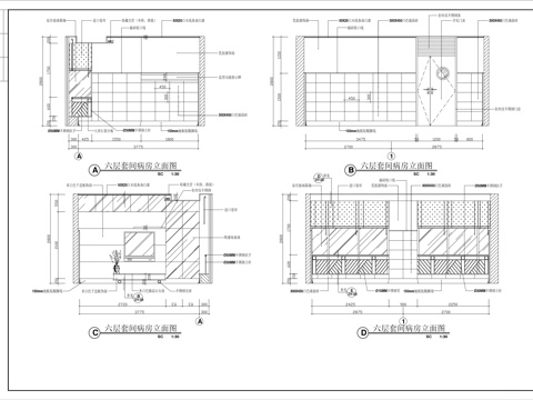  病房立面图cad施工图 