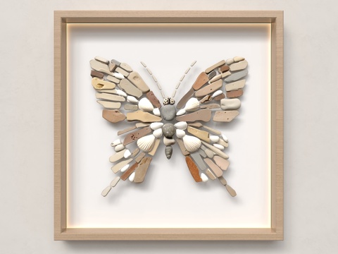 蝴蝶挂件 墙面装饰 蝴蝶 卵石蝴蝶 挂画装饰 端景装饰 现代su模型