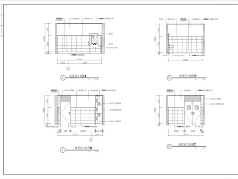  处置室立面图cad施工图 