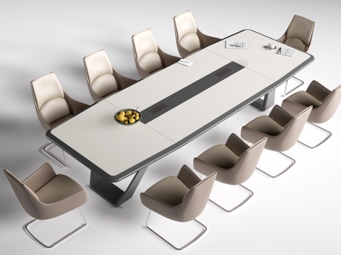 现代会议桌椅 办公桌椅su模型