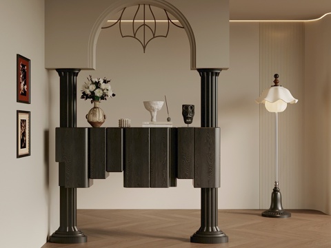 法式玄关 隔断su模型