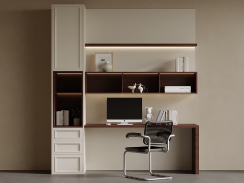 中古风书桌椅su模型