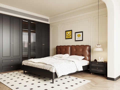 法式复古卧室su模型