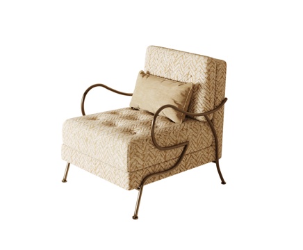 轻奢单人沙发su模型