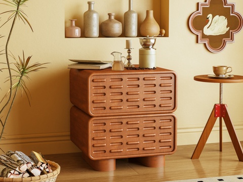 床头柜 边柜 边几 储物柜 摆件3d模型