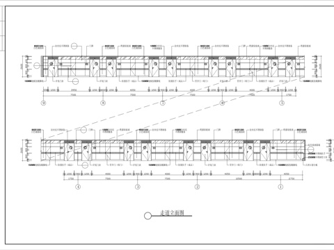  走道立面cad施工图 