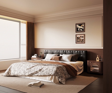 法式中古卧室su模型