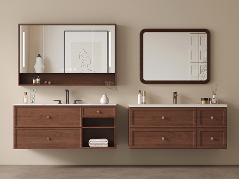 中古浴室柜 洗手台 洗漱台su模型