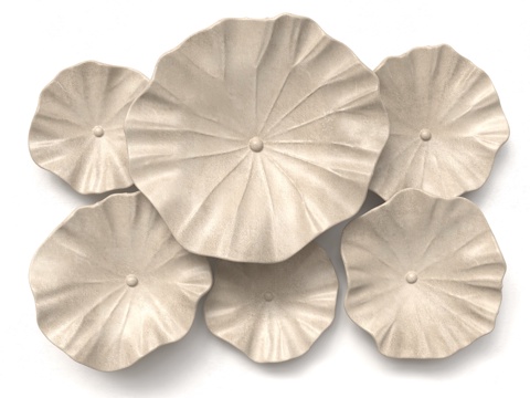 荷叶摆件 墙面装饰 荷叶 墙面墙饰 端景装饰 现代荷叶装饰su模型