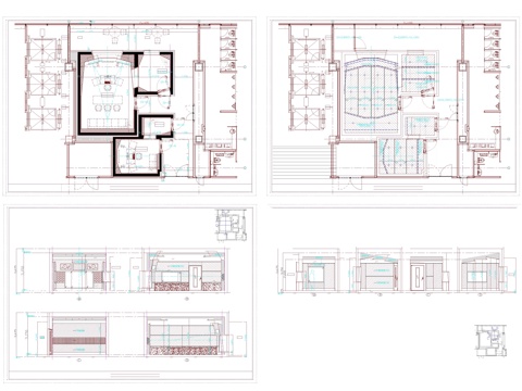 录音室操控室平面图纸cad施工图 