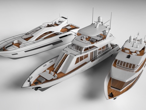 现代游艇 快艇 观光船su模型