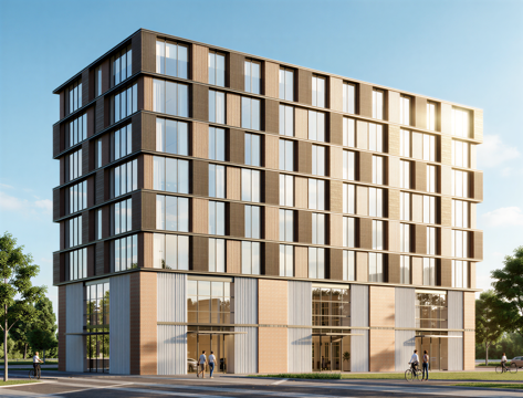 多层办公楼 现代产业园 多层办公 厂房 产业园 办公楼su模型