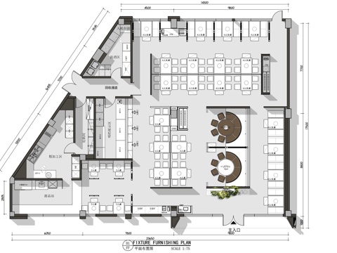 蒸汽海鲜火锅餐厅八合里牛肉火锅海底捞火锅cad施工图