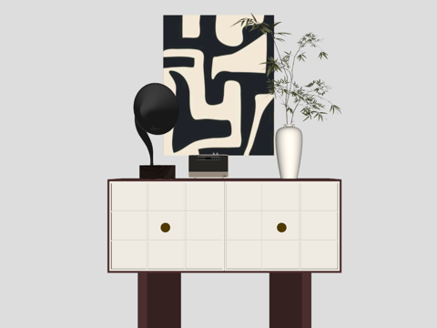 现代装饰柜su模型