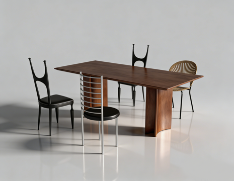 中古书桌餐桌su模型