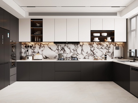 现代意式厨房su模型